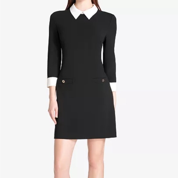 Tommy Hilfiger Collared Navy and White Long Sleeve Dress - Picture 1 of 6
